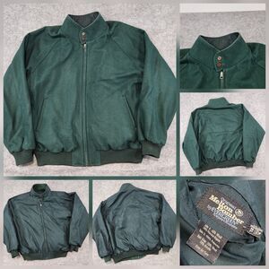 VTG Melton Bomber By Evergreen Mens XL Green Wool Reversible Bomber Jacket